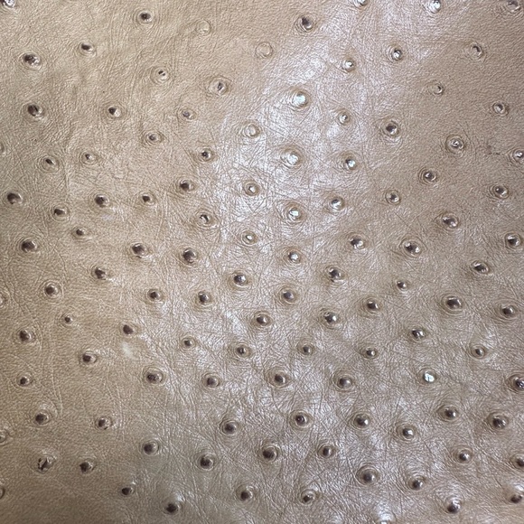 Gilli Tan Hobo Bag Purse ostrich Leather Gold Metal Carry On, Doctor, Commuter - Picture 14 of 15